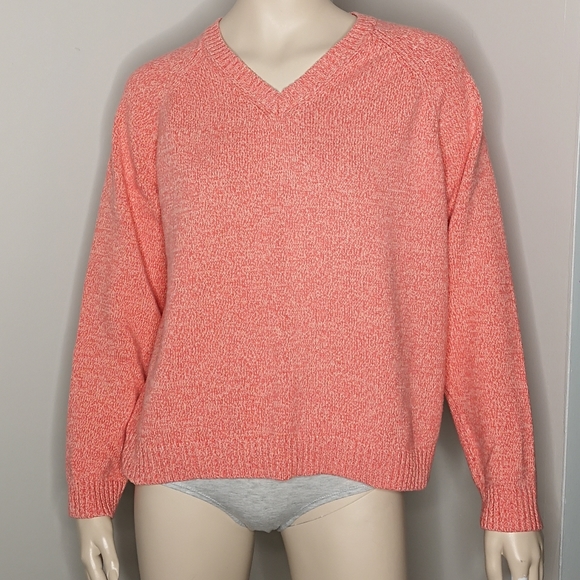 tabi Sweaters - Tabi Simply Classic Petite V-neck Cotton Sweater